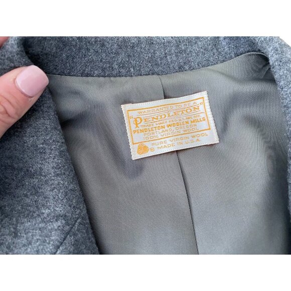 Pendleton Virgin Wool Gray Blazer Jacket Career size 18 - Picture 4 of 8